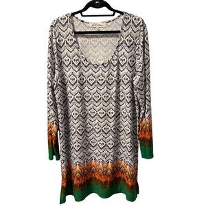 GC Collection Long Sleeve Abstract Print Dress size 2X multi dress